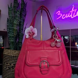 Coach Pink Leather Shoulder Bag